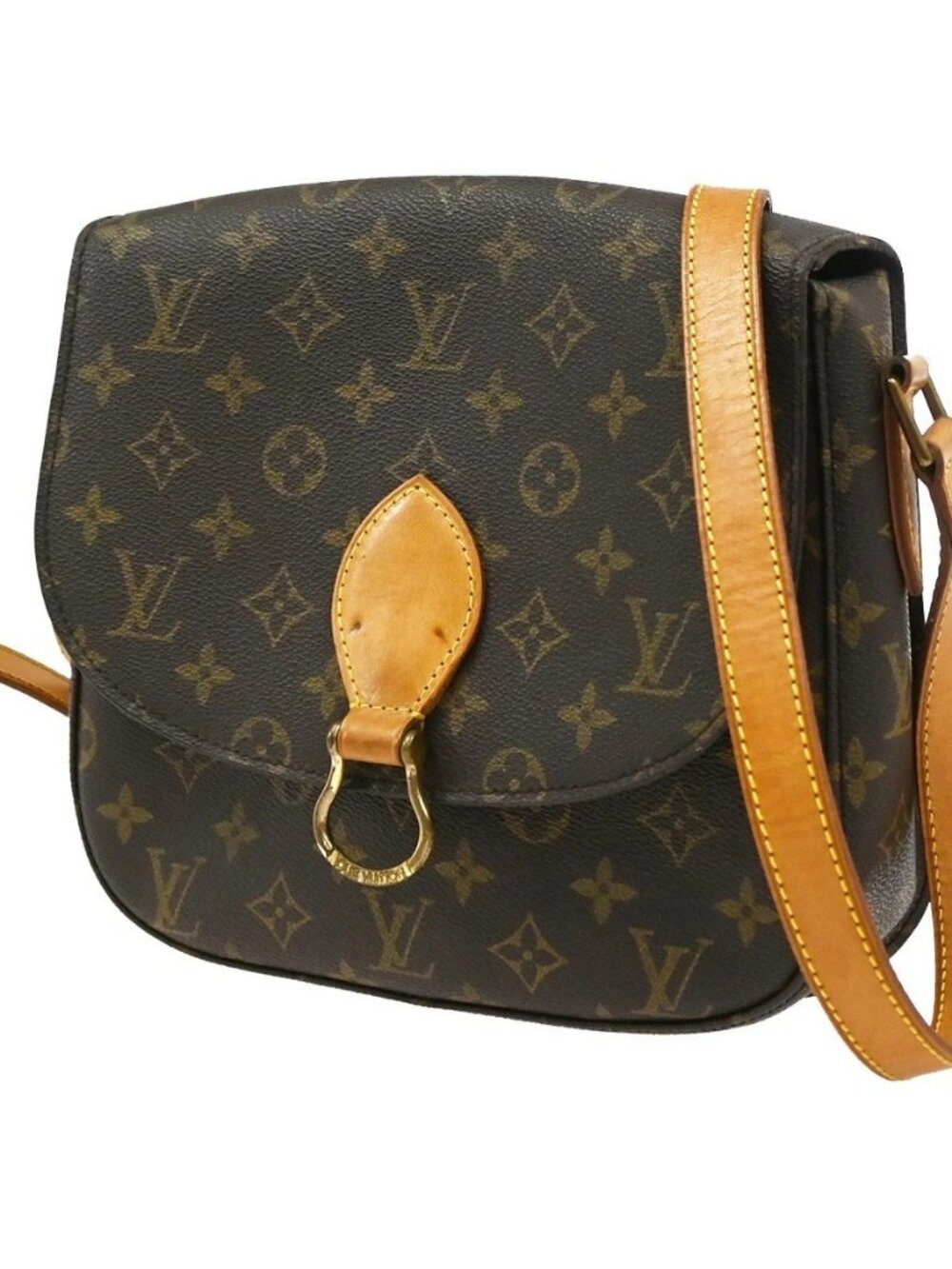 LOUIS VUITTON Saint Cloud GM Shoulder Bag Monogram Leather Brown M51242 86SA034